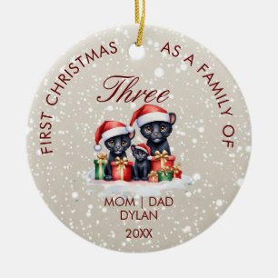 Décoration En Céramique Premier Noël en tant qu'ornement du cercle familia