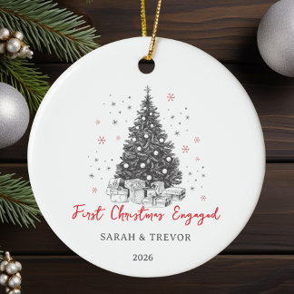 Décoration En Céramique Premier Noël engagé personnalisé noir et blanc
