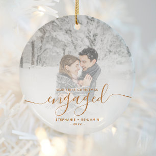 Décoration En Céramique Premier Noël Engagé Photo Copper Script personnali