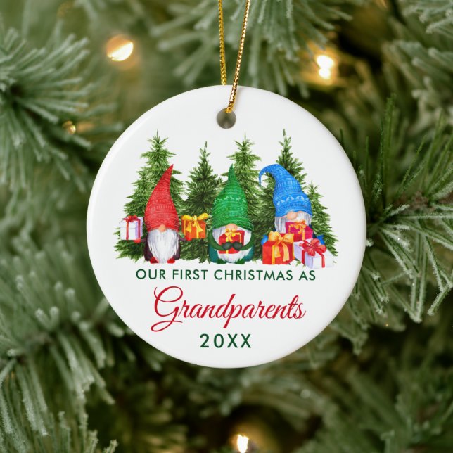 Décoration En Céramique Premier Noël Grand-parents Gnomes Arbres (Arbre)