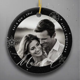 Décoration En Céramique Premier Noël Marry Snowflakes Black Chic Cadeau