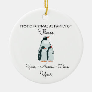 Décoration En Céramique Premier Noël mignon minimal en famille de trois