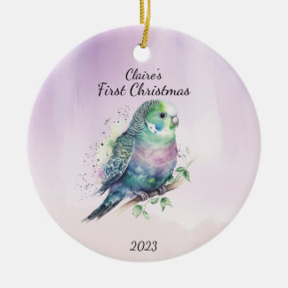 Décoration En Céramique Premier oiseau de Noël du bébé personnalisé