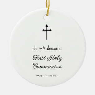 Décoration En Céramique Première communion sacrée catholique simple QR min