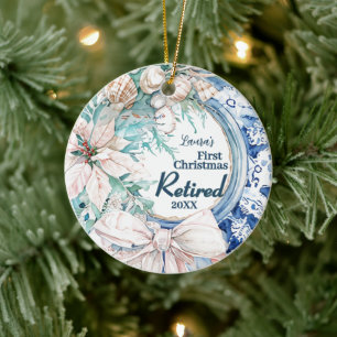 Décoration En Céramique Première couronne de Noël retraitée