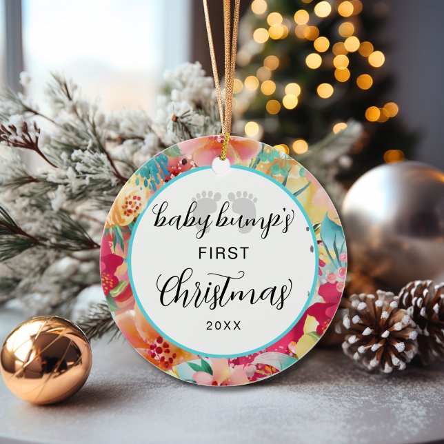 Décoration En Céramique Première empreinte Noël de Baby Bump (Créateur téléchargé)