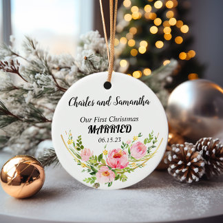 Décoration En Céramique Première fête de Noël personnalisée