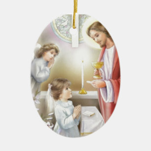 Décoration En Céramique Première fille de sainte communion