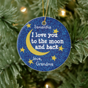 Décoration En Céramique Première grand-mère de Noël qui t'aime la lune 