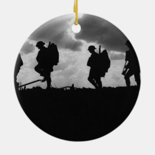 Décoration En Céramique Première Guerre Mondiale de marche silhouettée