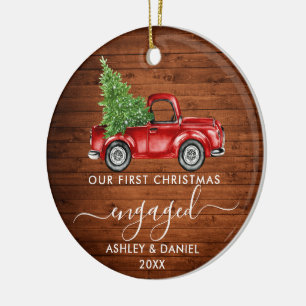 Décoration En Céramique Première Noël Engagé Camion Wood PHOTO