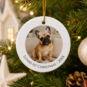 Décoration En Céramique Première photo de Noël Bouledogue Français