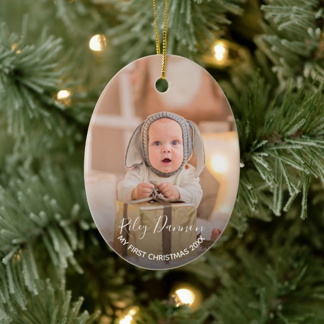 Décoration En Céramique Première photo de Noël du bébé (Arbre)