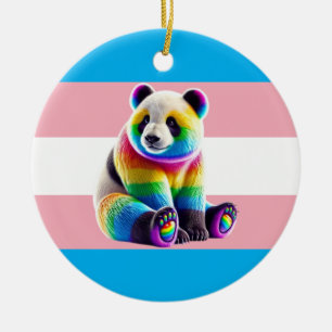 Décoration En Céramique Pride transgenre Flag with Rainbow Panda