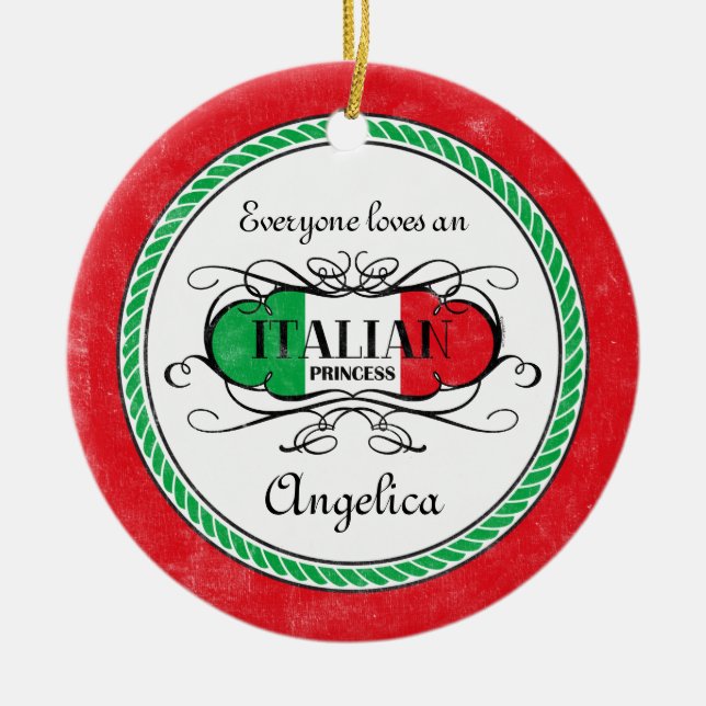 Décoration En Céramique Princesse italienne Personalized Ornament (Devant)
