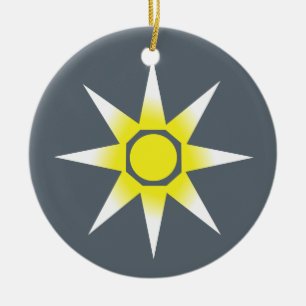 Décoration En Céramique Produit de soleil de magie blanche jaune