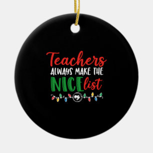 Décoration En Céramique Professeur de Noël, belle liste de Noël