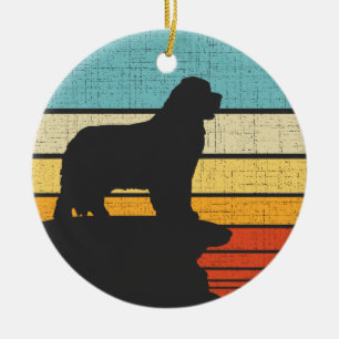 Décoration En Céramique Propriétaire de Terre-Neuve Retro Vintage Chien Pu