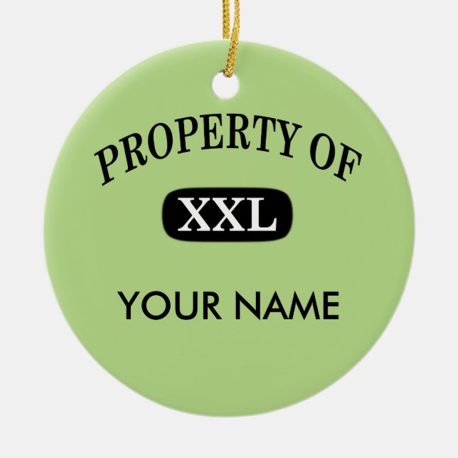 Décoration En Céramique Propriété de XXL Votre nom (Devant)