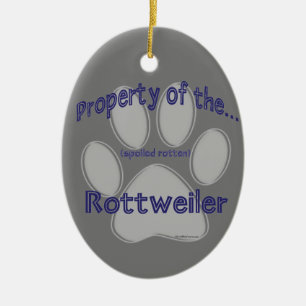 Décoration En Céramique Propriété du Porte - clé Rotten Rottweiler usagé