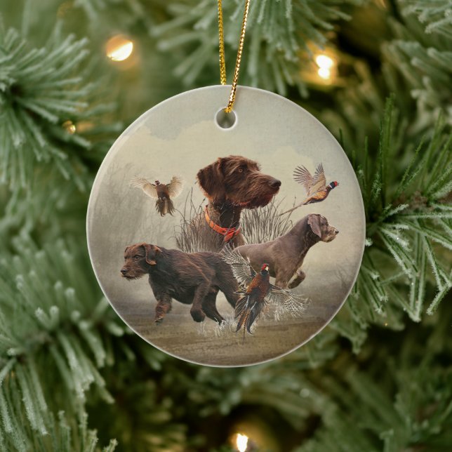 Décoration En Céramique Pudelpointers, Chasse faisan (Arbre)