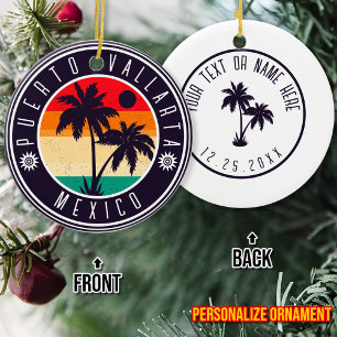 Décoration En Céramique Puerto Vallarta Mexique Retro Palm tree Voyage 60s