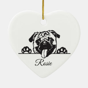 Décoration En Céramique Pug Personnalisé