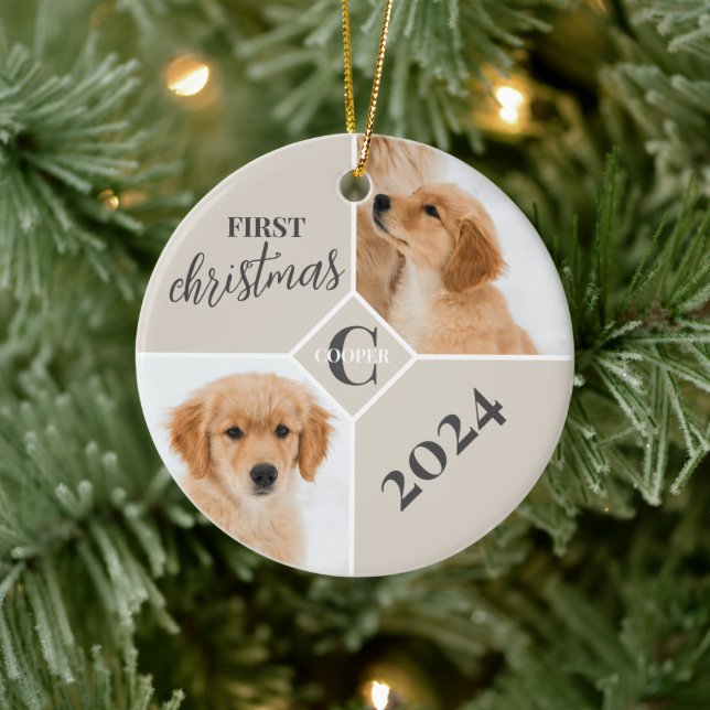 Décoration En Céramique Puppy First Christmas 2 Photo (Arbre)