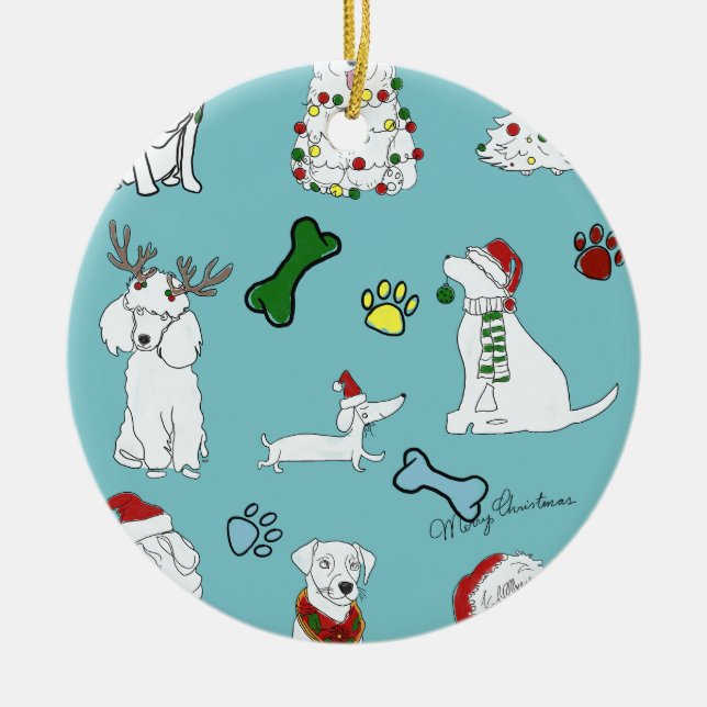 DÉCORATION EN CÉRAMIQUE PUPPY XMAS ORNAMENT (Devant)