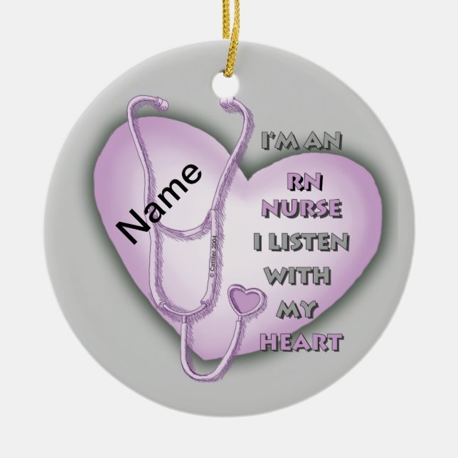 Décoration En Céramique Purple Heart RN Nurse (Devant)