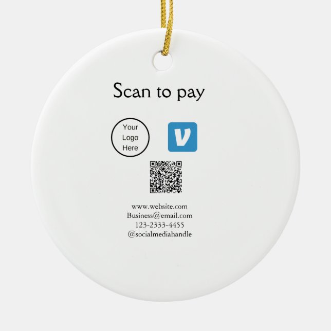 Décoration En Céramique Q R code venmo scanner pour payer ajouter le logo  (Devant)