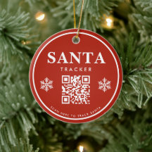QR Code Père Noël Tracker Kids Modern Red Christma
