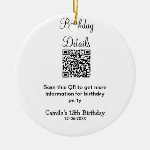 Décoration En Céramique QR scanner anniversaire détails fête moderne 15 an