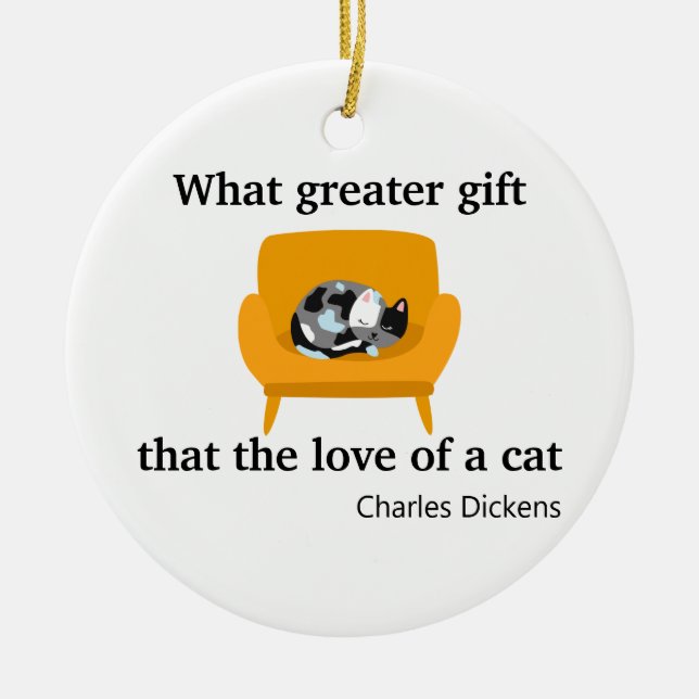 Décoration En Céramique Quel cadeau plus grand que l'amour d'un chat (Devant)