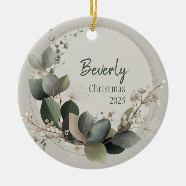 Décoration En Céramique Quiet Luxury Personalized Ornament (Devant)
