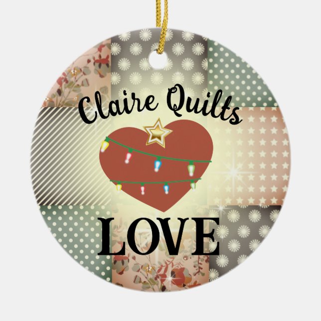 Décoration En Céramique quilter quilter amour personnalisé Noël (Devant)