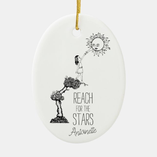 Décoration En Céramique Quote d'inspiration pour les étoiles (Devant)