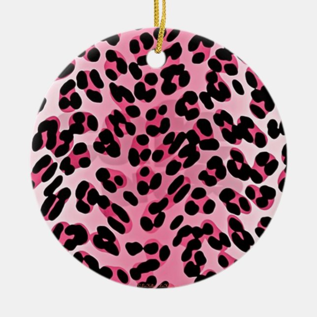Décoration En Céramique RAB Rockabilly Pink Cheetah Imprimer (Devant)