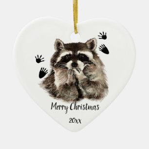 Décoration En Céramique Raccoon Dated Blowers, Aimer les animaux