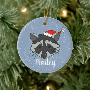 Décoration En Céramique Raccoon de Noël