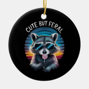 Décoration En Céramique Raccoon mignon mais feral Funny