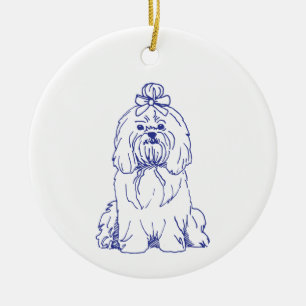 Décoration En Céramique Race de chien Shih Tzu