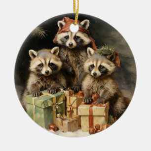 Décoration En Céramique Racons et cadeaux de Noël