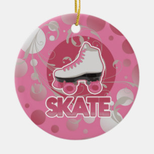 Décoration En Céramique Raie de rouleau rose de remous de bulle, patinant