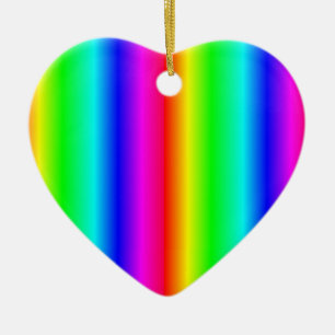 Décoration En Céramique Rainbow Heart Christmas LGBTQ