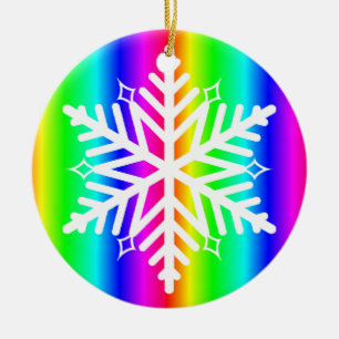 Décoration En Céramique Rainbow Snowflake Noël LGBTQ