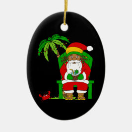 Décoration En Céramique Rasta Santa Claus, Jamaïque Noël