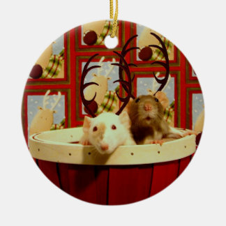 Décoration En Céramique Rats de Noël