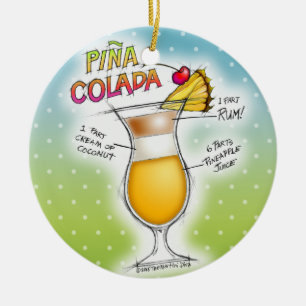 DÉCORATION EN CÉRAMIQUE RECETTE DE PINA COLADA COCKTAIL ART