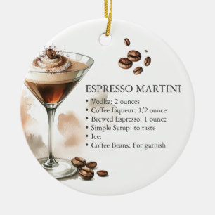 Décoration En Céramique Recette personnalisée d'Ornement de Martini Espres